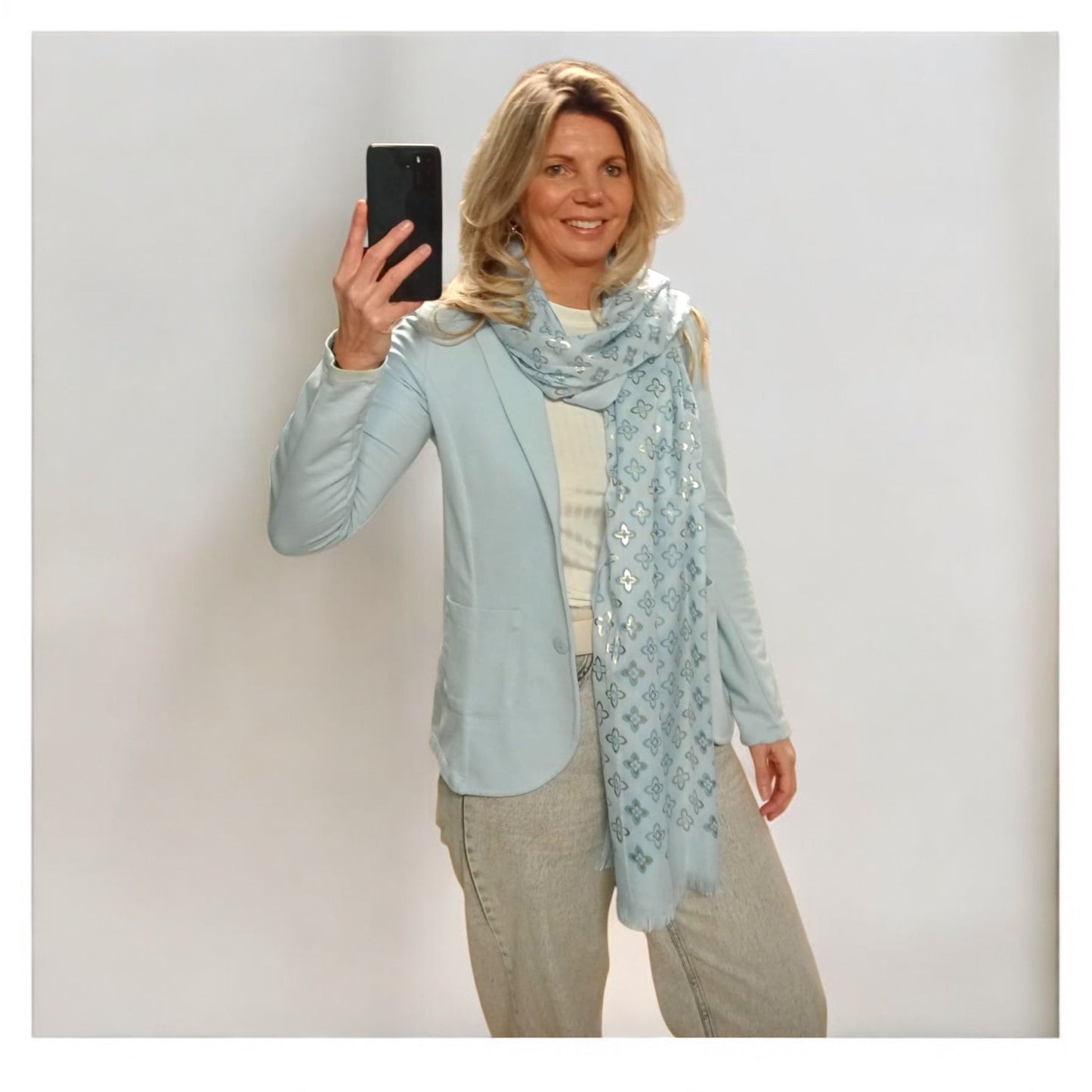 Shawl blue/gold